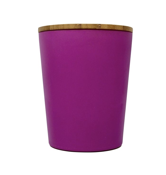Dose | Vase | Tischabfalleimer |  Behälter mit Bambus Deckel Rund