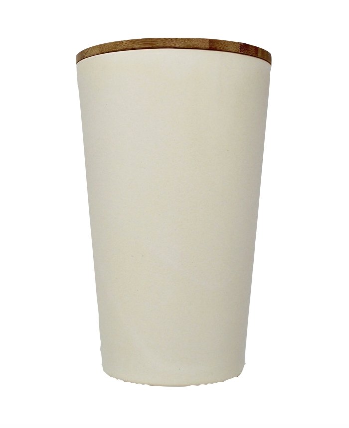 Dose | Vase | Tischabfalleimer |  Behälter mit Bambus Deckel Rund
